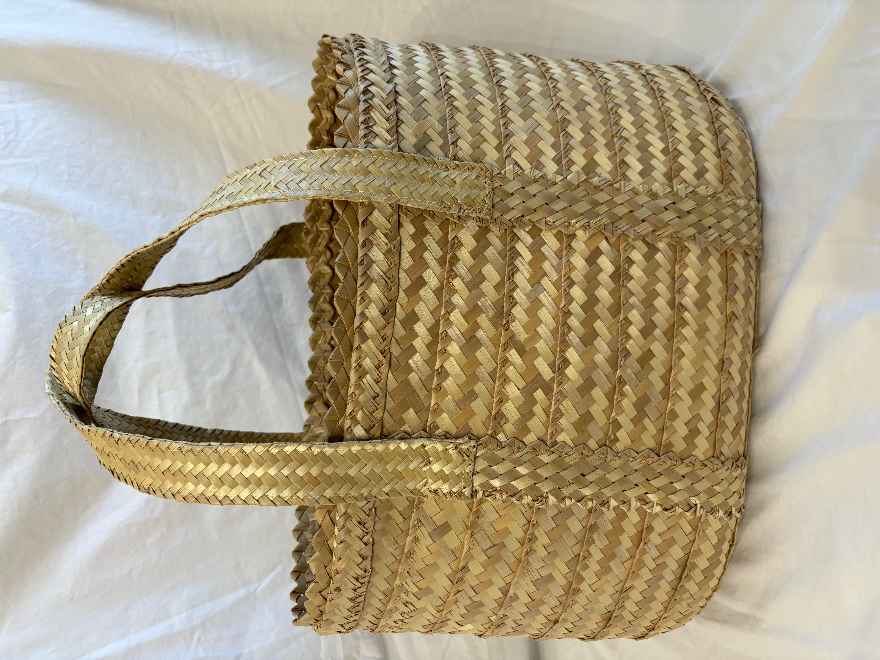 Handmade One-Of-a-Kind Thatched Basket #2